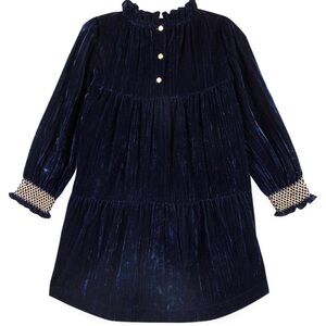 Bonton Girls Dress Size 10 Blue Velvet Rachella Party Holiday Special Occasion